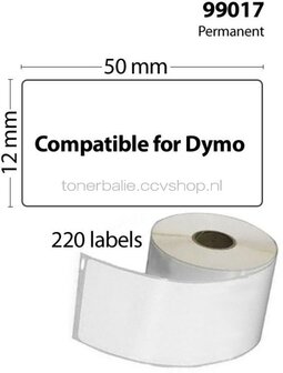Huismerk Dymo 99017 10-Pack 51 mm x 12 mm  wit