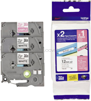 Brother TZE32M3 3-pack zwart op wit breedte 12 mm
