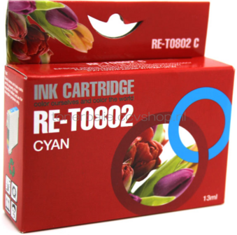 Huismerk Epson T0802 cyaan
