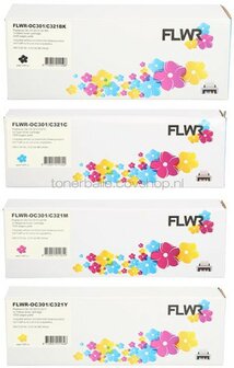 FLWR Oki C301 / C321 zwart en kleur