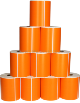 FLWR Zebra 10-pack verzendetiketten 102 mm x 150 mm  oranje