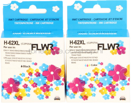 FLWR HP 62XL 2 pack - Optie 90