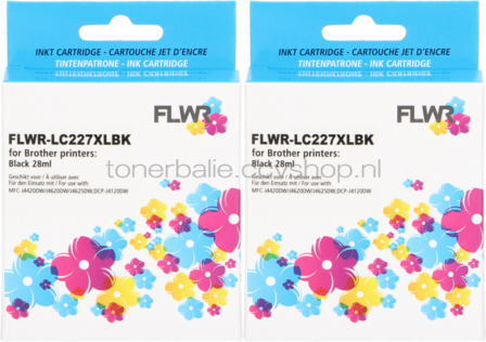 FLWR Brother LC-227BK 2-pack zwart