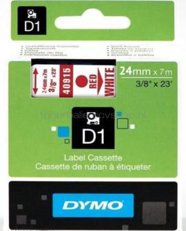 Dymo D1 rood op wit breedte 24 mm