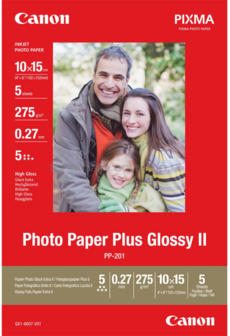 Canon PP-201 Photo Paper Plus Hoogglans | 10x15 | 275 gr/m&sup2; 5 stuks
