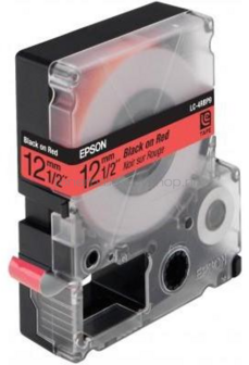 Epson LC-4RBP9 zwart op rood breedte 12 mm