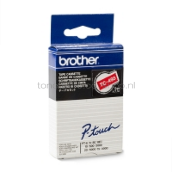 Brother TC-495 wit op rood breedte 9 mm