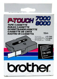 Brother TX-355 wit op zwart breedte 24 mm