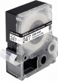 Epson LC-6WBC9 zwart op wit breedte 24 mm