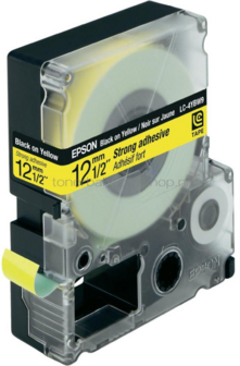 Epson LC-4YBW9 zwart op geel breedte 12 mm