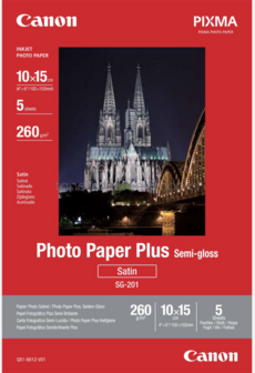 Canon SG-201 fotopapier Halfglanzend | 10x15 | 260 gr/m&sup2; 5 vellen