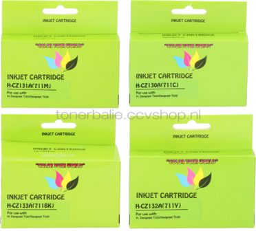 Huismerk HP 711 multipack zwart en kleur