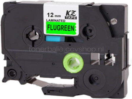Huismerk Brother TZe-D31 zwart op groen breedte 12 mm