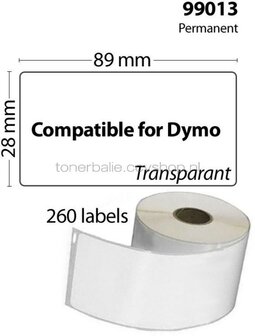 FLWR Dymo 99013 10-Pack 36 mm x 89 mm  transparant