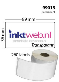 FLWR Dymo 99013 10-Pack 36 mm x 89 mm  transparant
