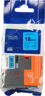 Huismerk Brother TZ-541 zwart op blauw breedte 18 mm