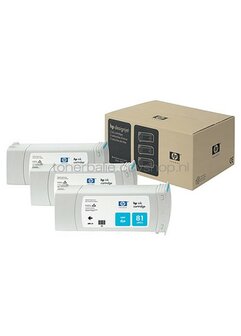 HP 81 3-pack cyaan