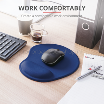 Trust BigFoot ergonomische muismat blauw
