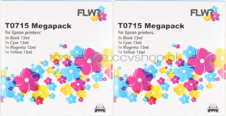 FLWR Epson T0711/2/3/4 12-pack - Optie 46
