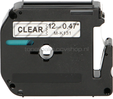 Huismerk Brother MK-131 zwart op transparant breedte 12 mm