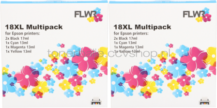 FLWR Epson (2X) 18XL Multipack zwart en kleur