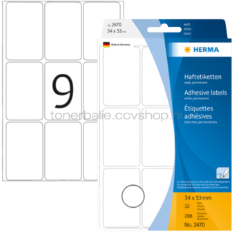 Herma 2470 Permanente papieretiket 34 x 53 mm wit