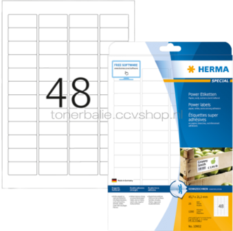 Herma 10902 Permanente Papieretiket 45,7 x 21,2mm wit