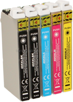 FLWR Epson 405XL 5-pack zwart en kleur