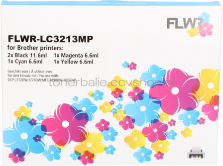 FLWR Brother LC-3213 Multipack zwart en kleur