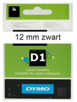 Dymo D1 45013 zwart op wit breedte 12 mm