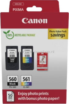 Canon CRG PG-560/CL-561 Multipack met fotopapier zwart en kleur