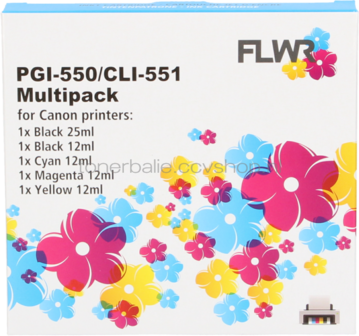 FLWR Canon CLI-551XL Multipack zwart en kleur