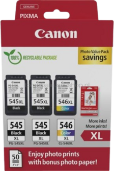 Canon PG-545XLx2/CL-546XL Multipack fotopapier zwart en kleur