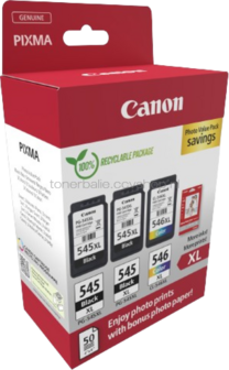 Canon PG-545XLx2/CL-546XL Multipack fotopapier zwart en kleur
