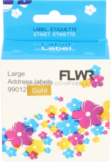 FLWR Dymo 99012 adreslabel 36 mm x 89 mm  goud