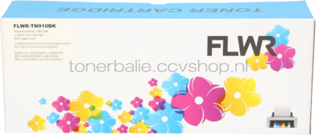FLWR Brother TN-910BK zwart