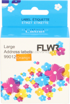 FLWR Dymo 99012 adreslabel 36 mm x 89 mm  oranje