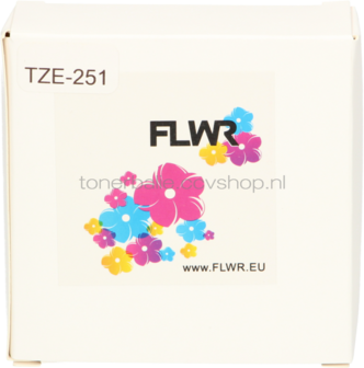 FLWR Brother TZe-251 zwart op wit breedte 24 mm