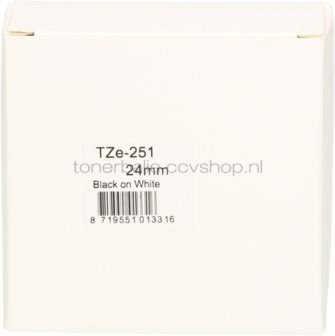 Huismerk Brother TZe-251 zwart op wit breedte 24 mm