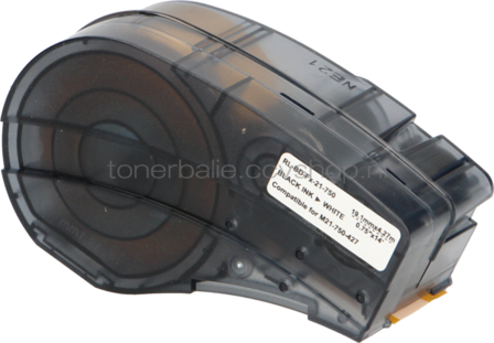 Huismerk Brady M21-750-427 gelamineerde vinyl tape zwart op wit breedte 19.1 mm