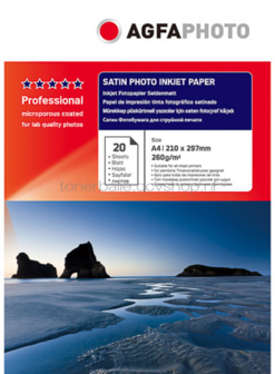 Agfa Satin Photo inkjet paper Satijn | A4 | 260 gr/m&sup2; 1 stuks