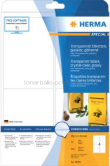 Herma 8019 Transparante labels 99,1 x 139mm transparant