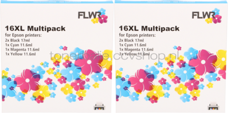 FLWR Epson 16XL Multipack (2 sets) zwart en kleur