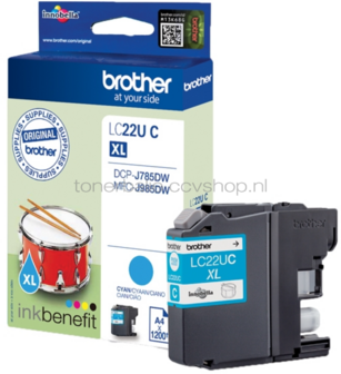 Brother LC-22U XL cyaan