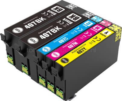 Huismerk Epson 407XL 5-pack zwart en kleur