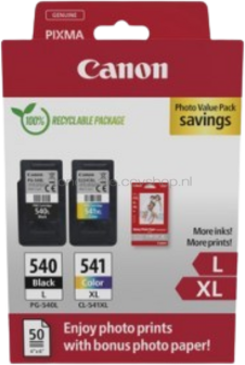 Canon PG-540L/CL-541XL Multipack met fotopapier zwart en kleur