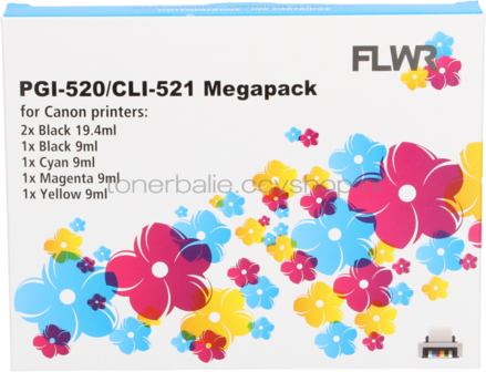 FLWR Canon PGI-520 / CLI-521 Megapack