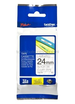 Brother TZE-151 zwart op transparant breedte 24 mm