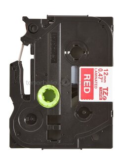 Brother TZE-435 wit op rood breedte 12 mm