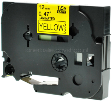 FLWR Brother TZE-631 zwart op geel breedte 12 mm